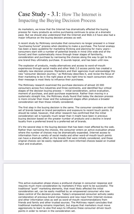 Case Study - 3.1: How The Internet is Impacting