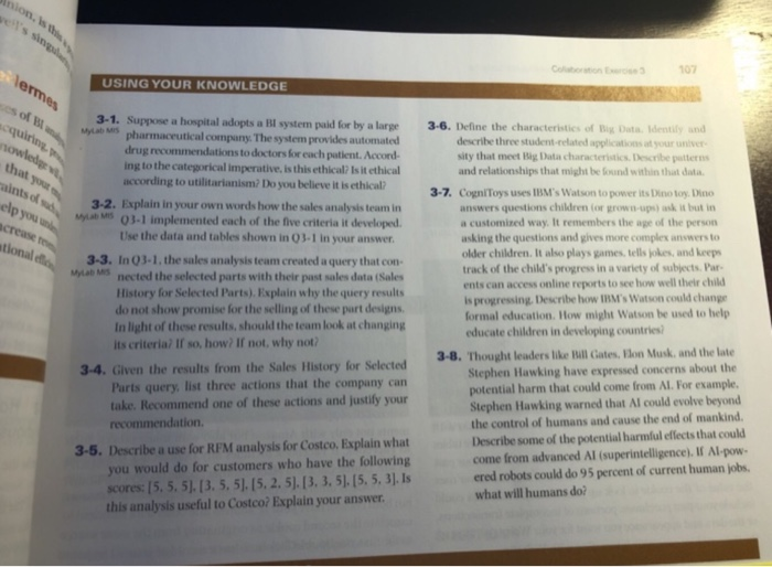 Complete Using Your Knowledge, 3-7, 3-8, page