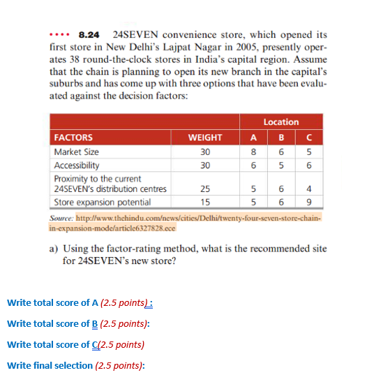 . 8.24 24SEVEN convenience store, which opened
