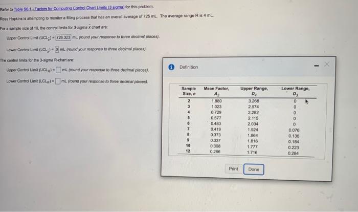 Refer to Table 56.1. Factor for Computing Control