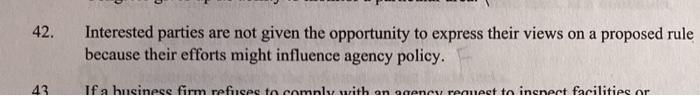 True or False 42. Interested parties are not