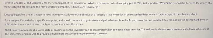 Refer to Chapter 7 and Chapter 2 tor the second