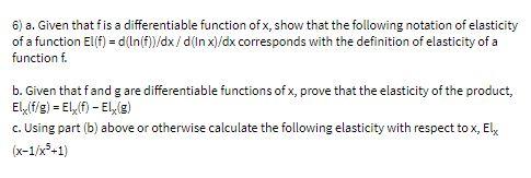 6) a. Given that fis a differentiable function of