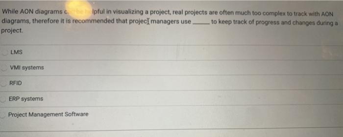 11 While AON diagrams pful in visualizing a