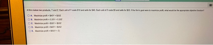 Afirm makes two products and Each und of costs