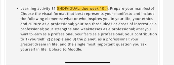 Learning activity 11 (INDIVIDUAL, due week 10 !):