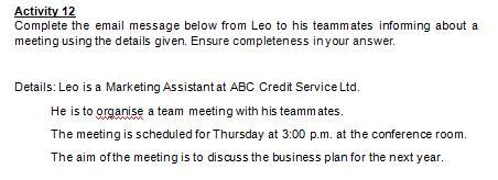 Activity 9 The following is a refusal letter that