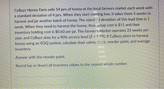 CyBuzz Honey Farm sells 54 jars of honey at the