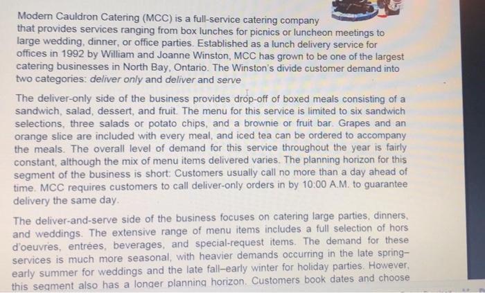 Modern Cauldron Catering (MCC) is a full-service