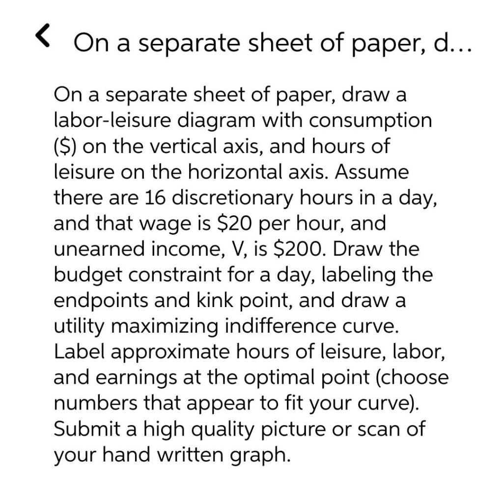 < On a separate sheet of paper, d... On a