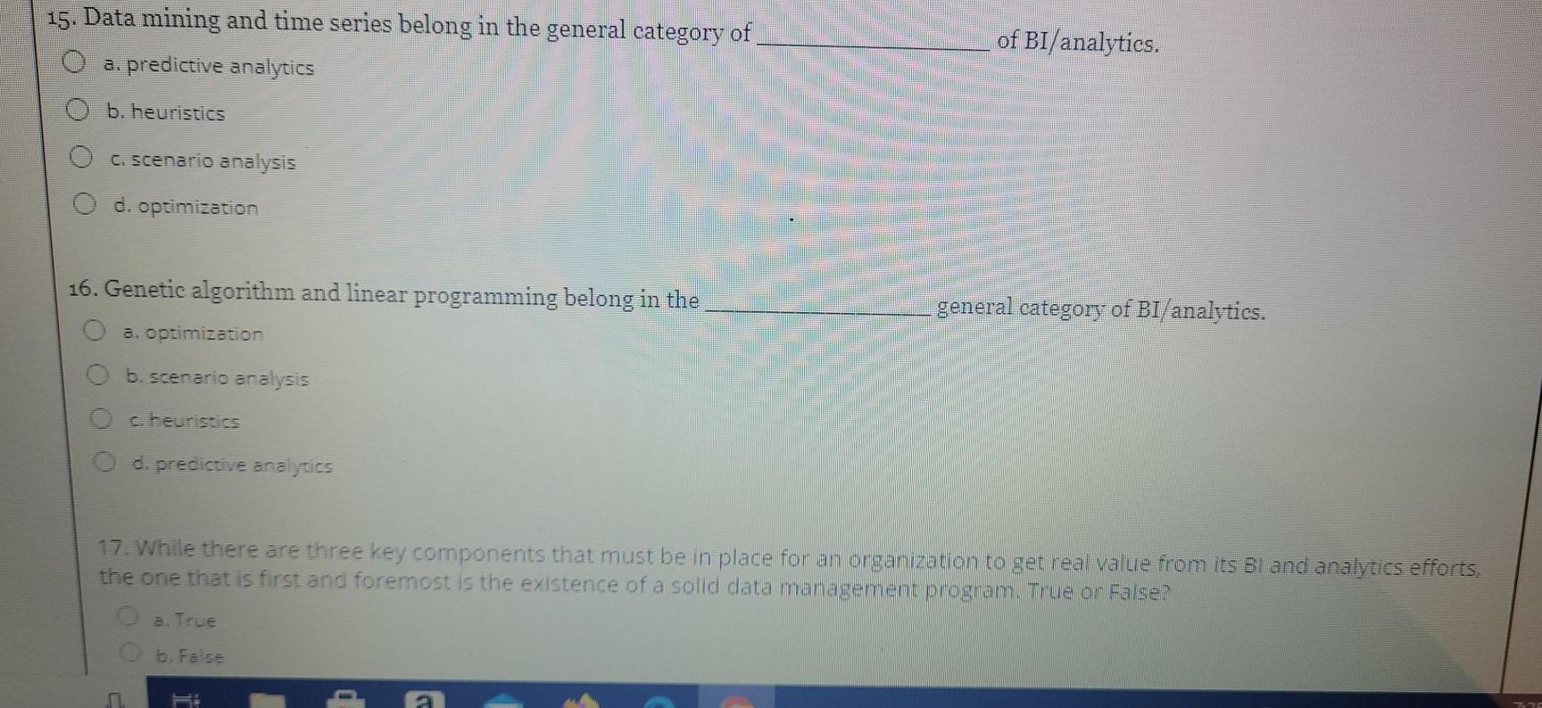 15. Data mining and time series belong in the