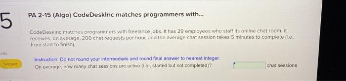 PA 2-15 (Algo) CodeDesklnc matches programmers