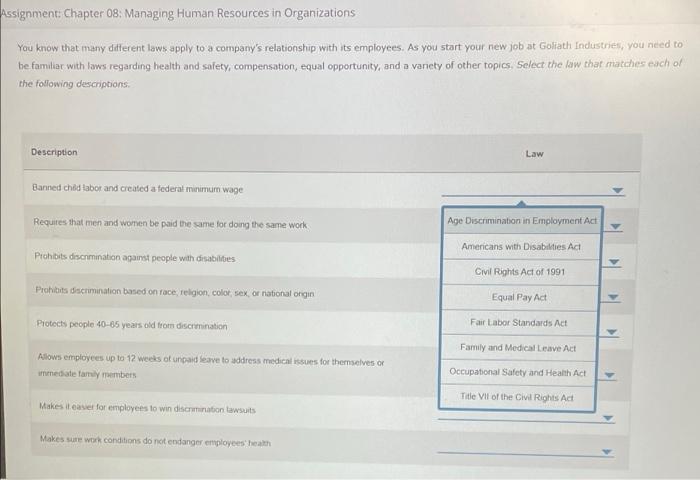 Assignment: Chapter 08: Managing Human Resources