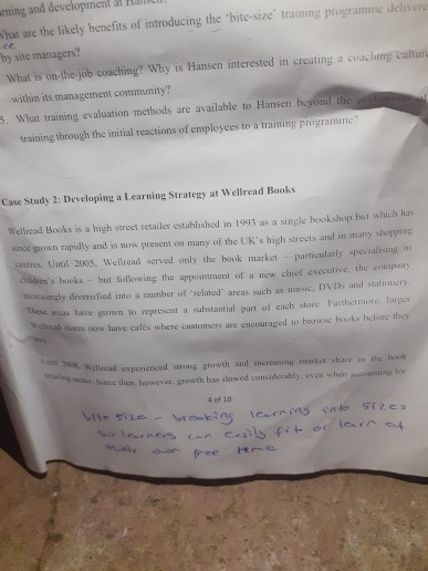 case study 2: developing a learning strategy at