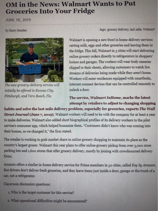 OM in the News: Walmart Wants to Put Groceries