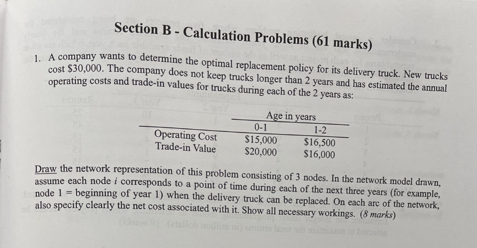 Section B - Calculation Problems (61 marks) 1. A