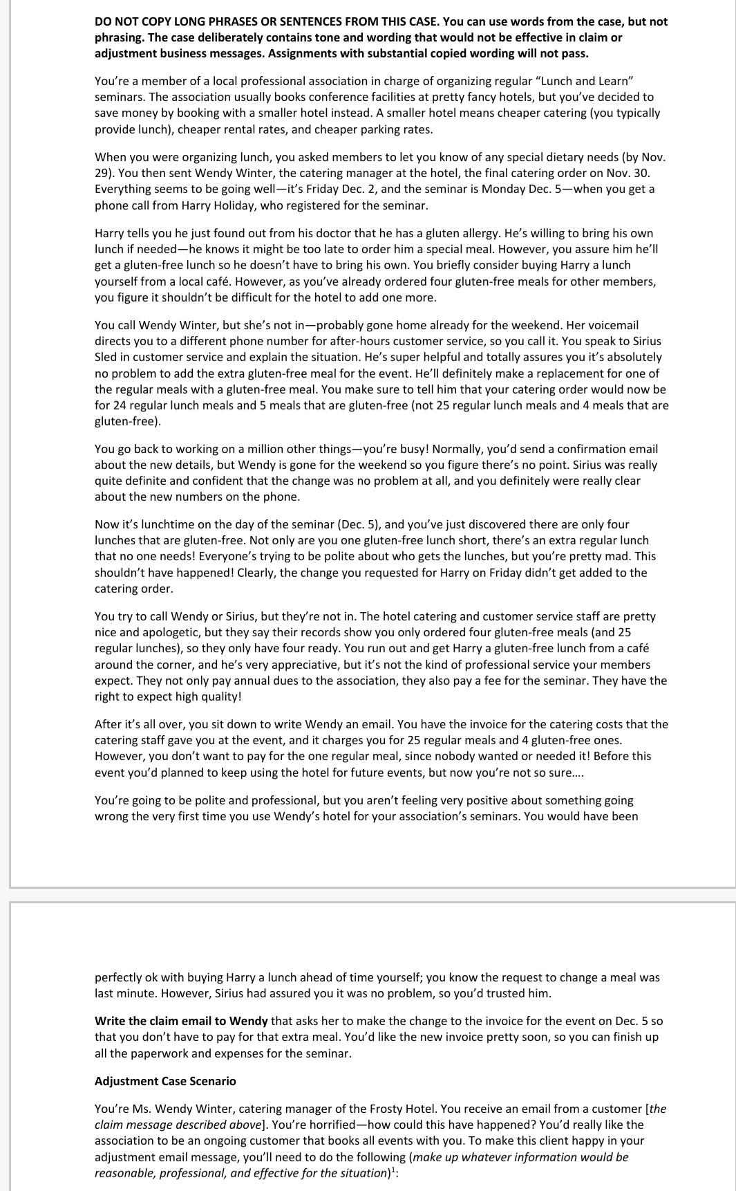 DO NOT COPY LONG PHRASES OR SENTENCES FROM THIS