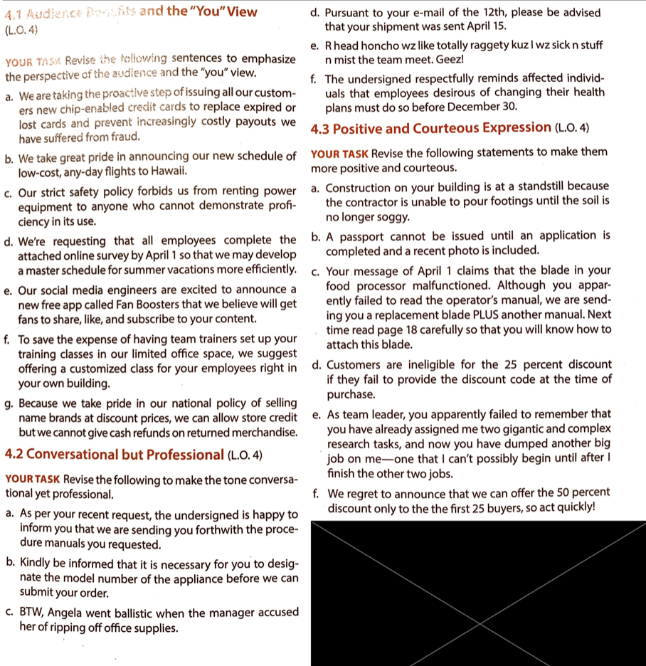 Please help me with 4.2 E and F and All 4.3.