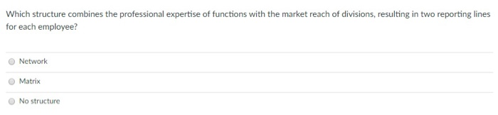 Which structure combines the professional