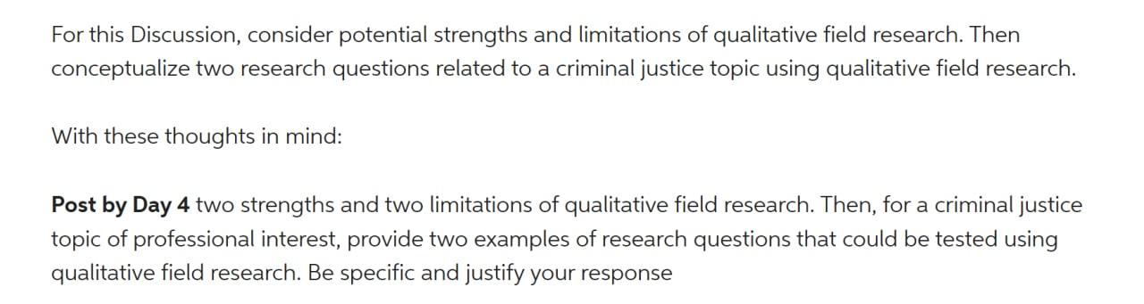 For this Discussion, consider potential strengths