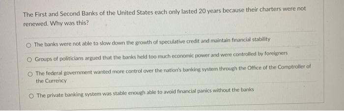 The First and Second Banks of the United States