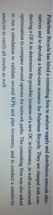 We consider a company called Polarbear Bicycle.