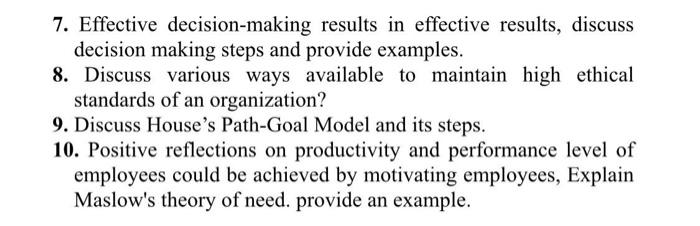 7. Effective decision-making results in effective