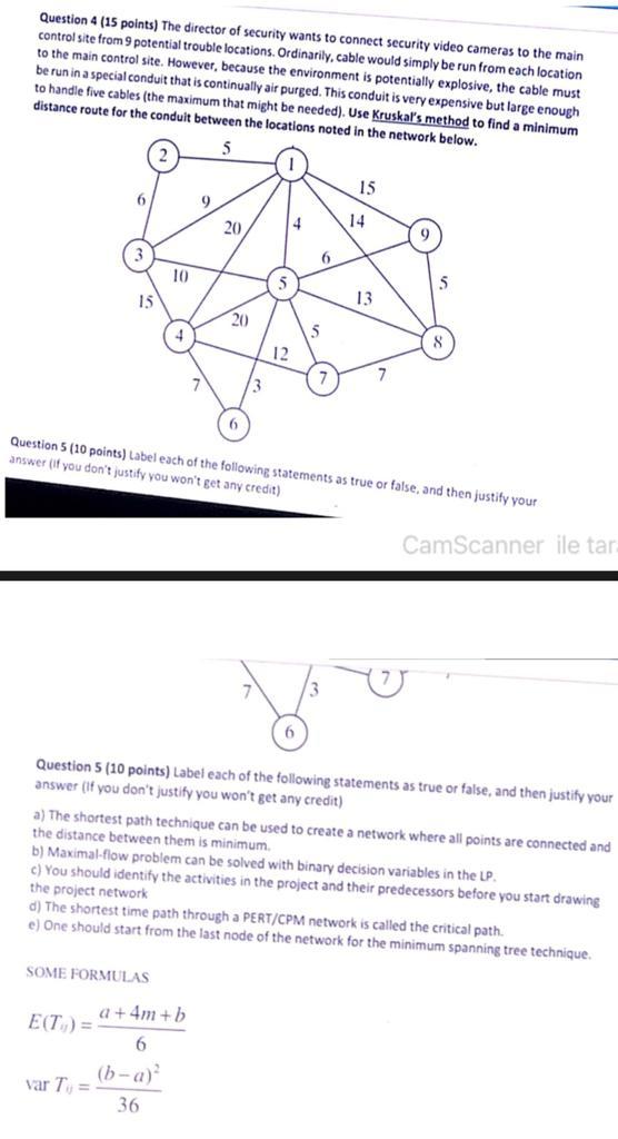 Question 4 (15 points) The director of security