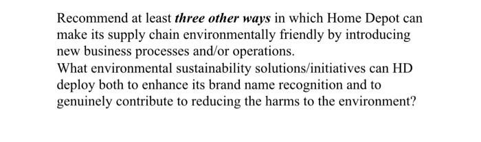 Recommend at least three other ways in which Home