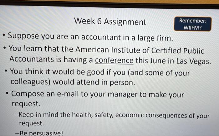 The conference mentioned is AICPA ENGAGE Week 6