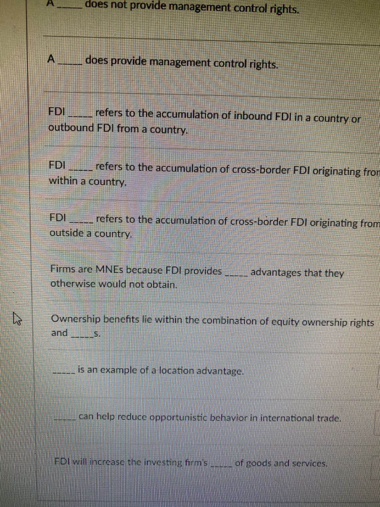 does not provide management control rights. A
