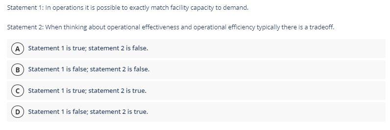 In operations it is possible to exactly match