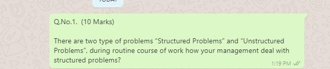 Q.No.1. (10 Marks) There are two type of problems