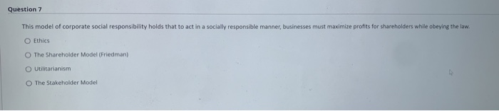 Question 1 Dove has an advertisement that notes