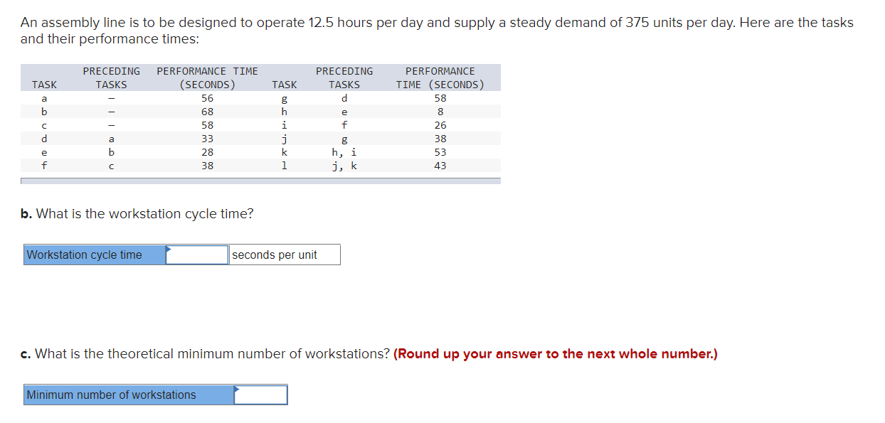 An assembly line is to be designed to operate