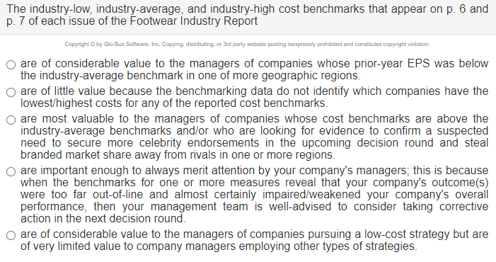 The industry-low, industry-average, and