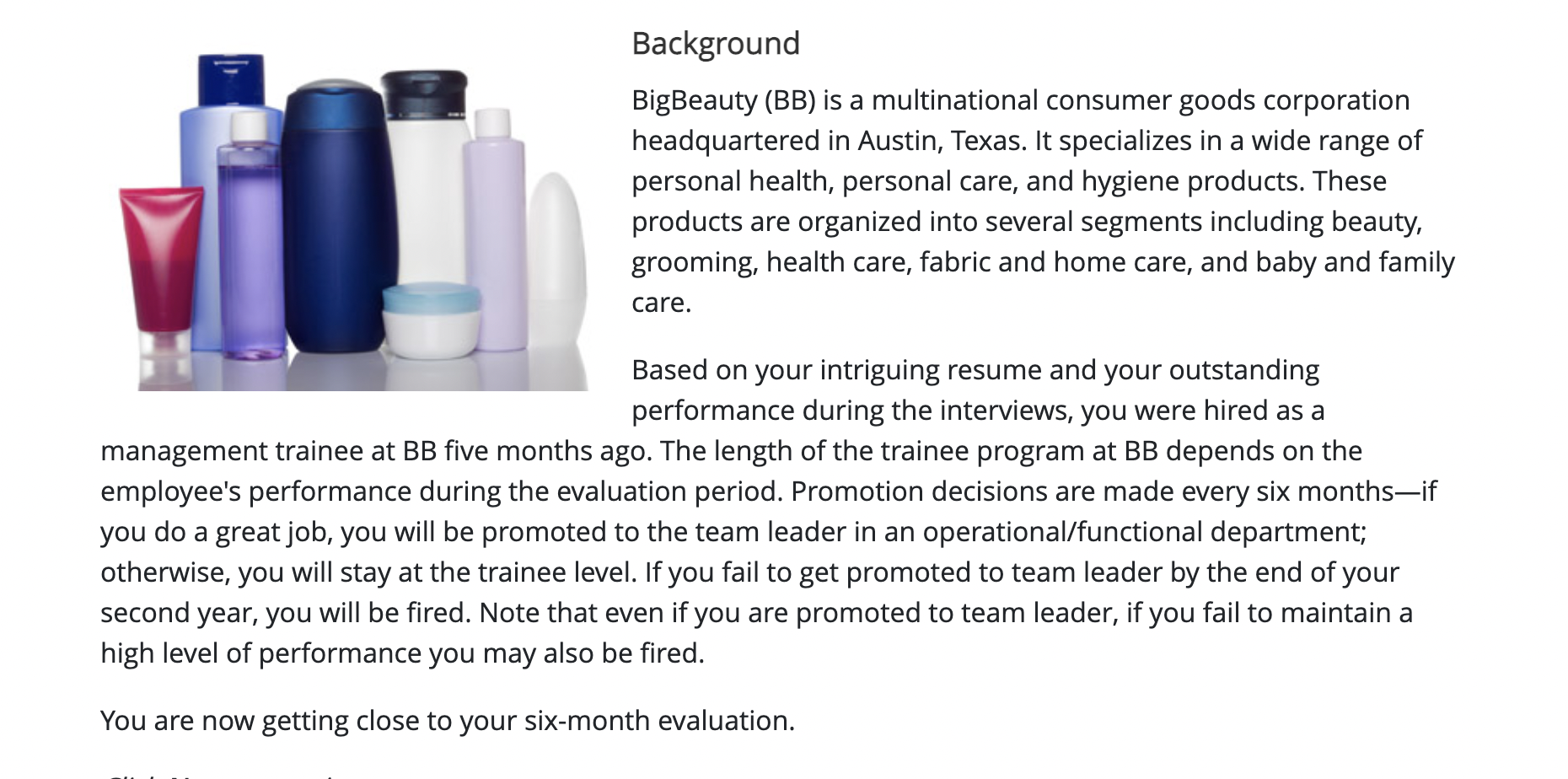 Background BigBeauty (BB) is a multinational