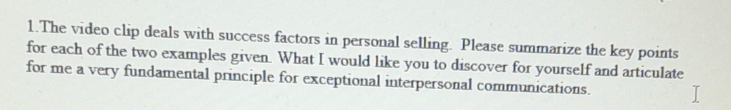 the video 1. The video clip deals with success