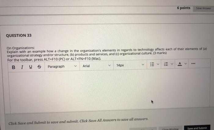 6 points Save Answer QUESTION 33 On