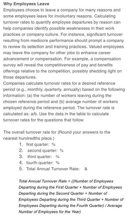 Need 1-8 Why Employees Leave Employees choose to