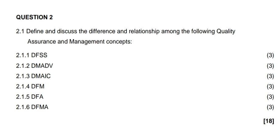 QUESTION 2 2.1 Define and discuss the difference