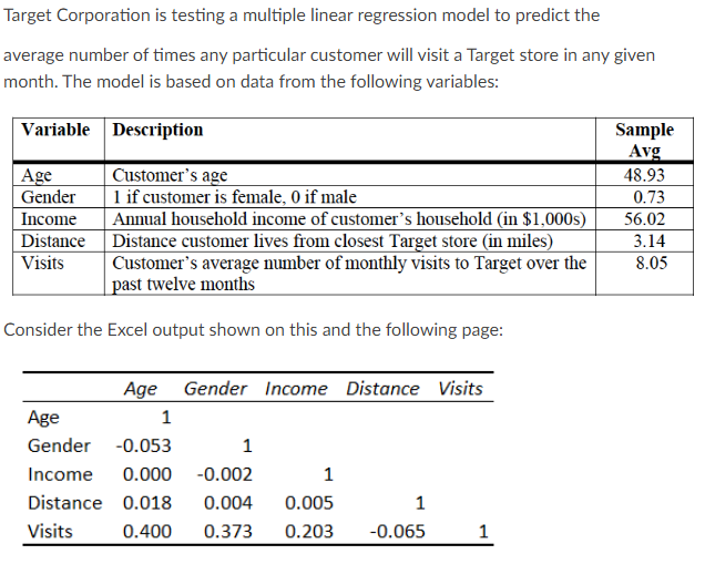 Target Corporation is testing a multiple linear