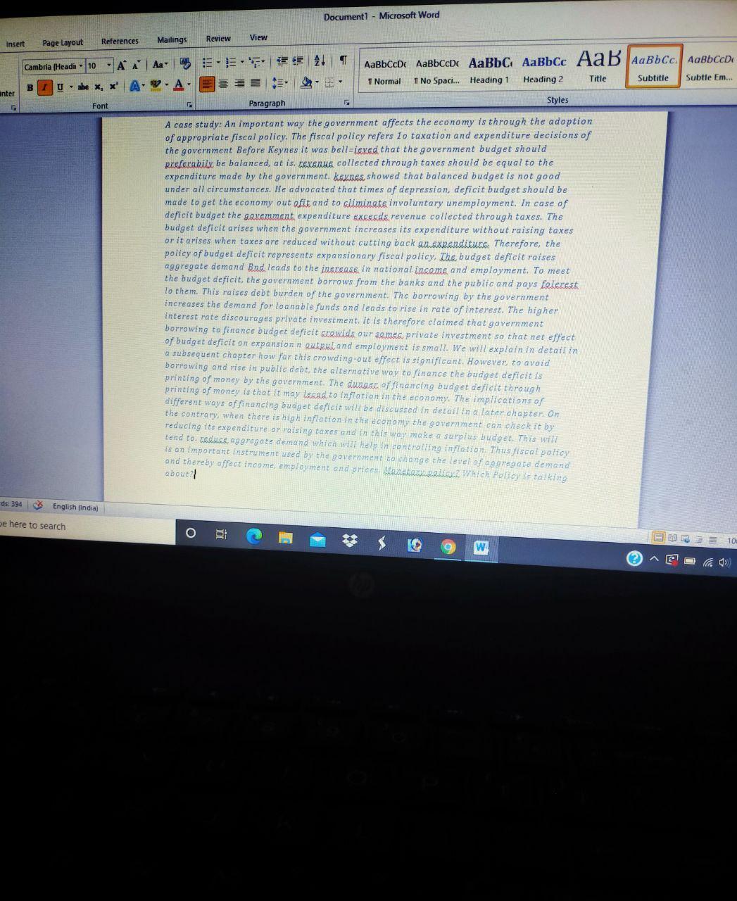 Document1 - Microsoft Word inter Mailings Review