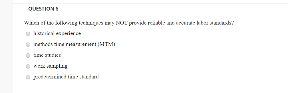 QUESTION 6 Which of the following techniques may