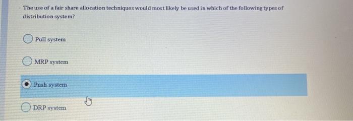 The use of a fair share allocation techniques