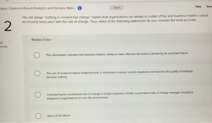 Apply: Evidence-Based Analytics and Decision Maki