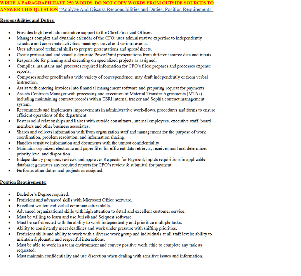 WRITE A PARAGRAPH HAVE 250 WORDS. DO NOT COPY