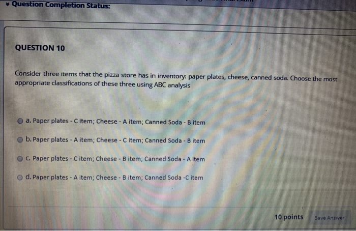 QUESTION 12 The EOQ model helps determine the