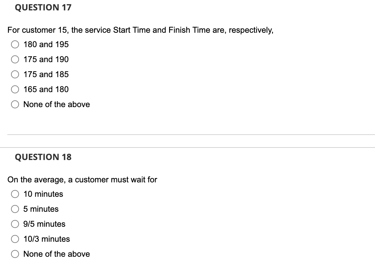 QUESTION 1 Use the following scenario and data