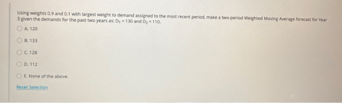 Using the following demand data, make the